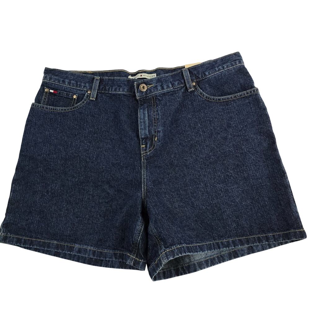 NWT Tommy Hilfiger boyfriend low rise easy fit denim cut off shorts blue 14 6909